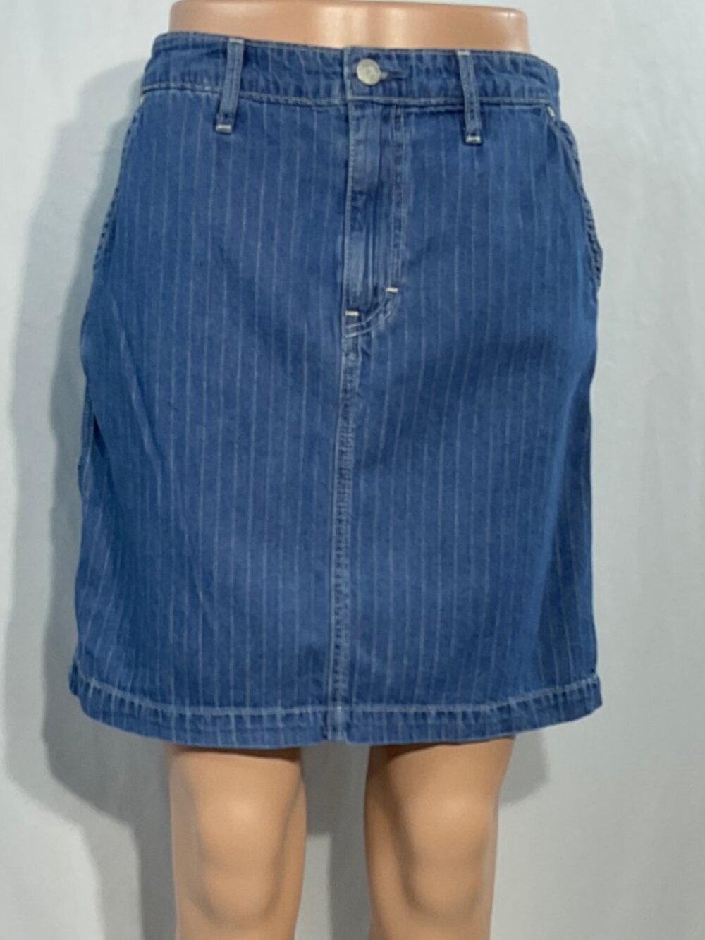 GAP Sz 4/27 Striped Pockets Skirt Carpenter Utility Mini Womens 100% Cotton Jean